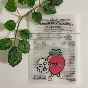 New $5ea OR 5/$18 New BONNYHILL Strawberry Collagen Hydrate Sheet Face Mask